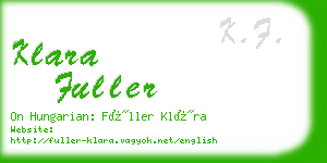 klara fuller business card